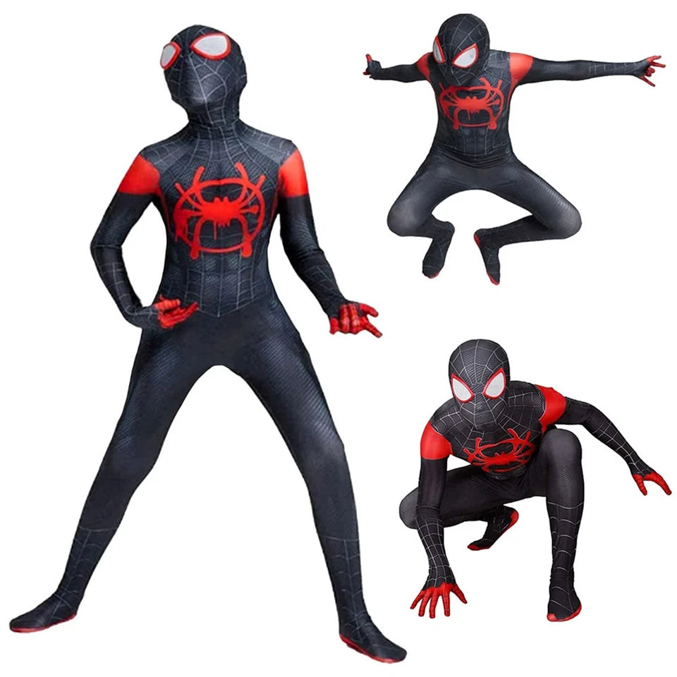 Kids SpiderMan Cosplay Costume Boys Tobey Maguire Outfit Jumpsuit Fancy Dress